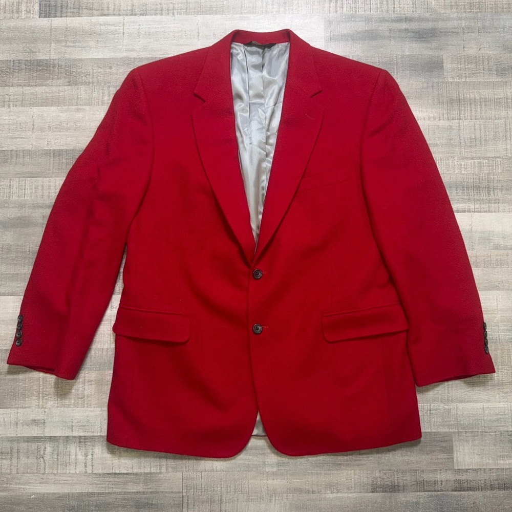 Jos. A Bank Men's Camel Hair Flannel 2-Button Blazer Red • 44R